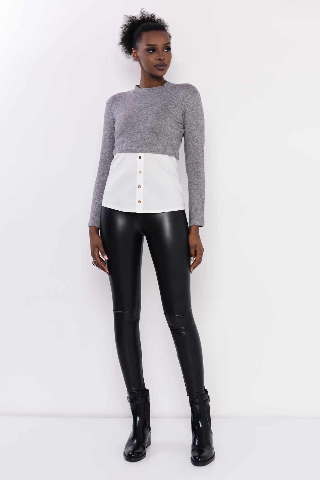 Aura felső szürke/fehér