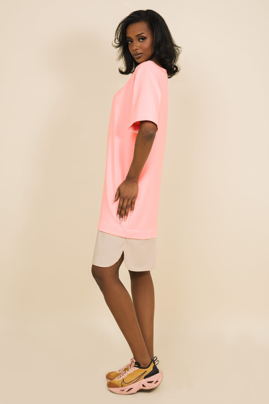 Audia tunika papaya/homok