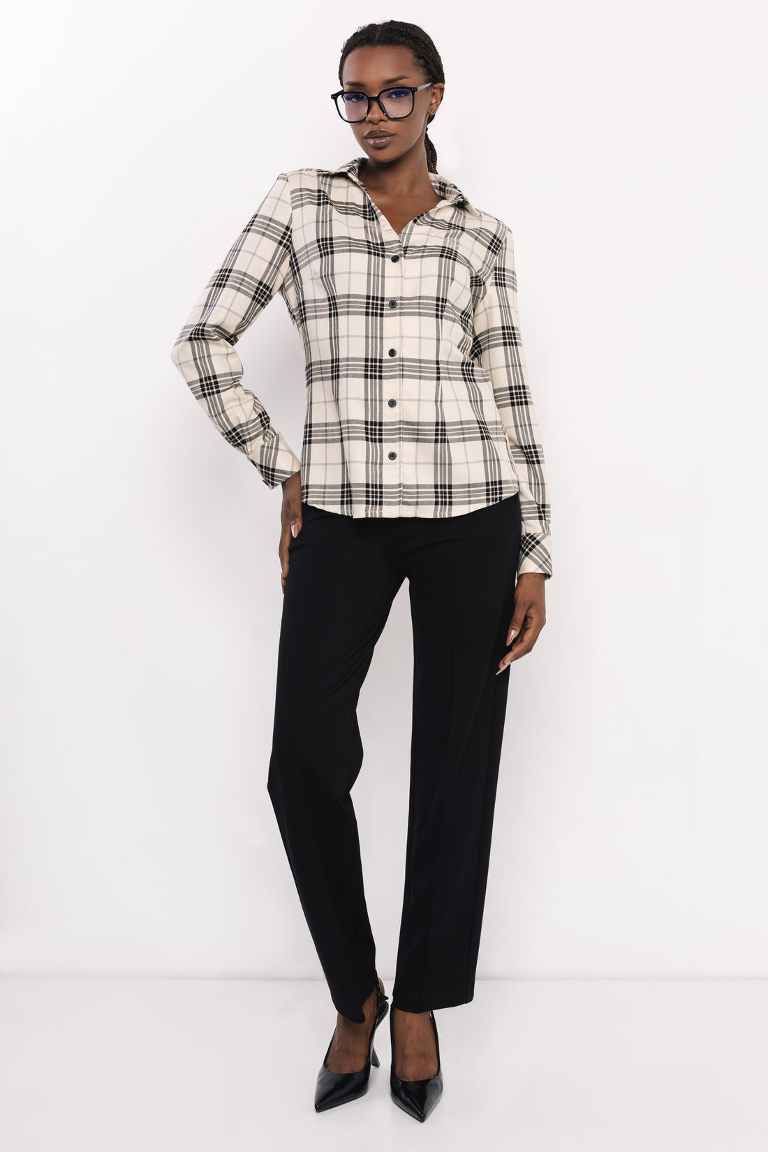 Zonda ing ekrü/fekete kockás