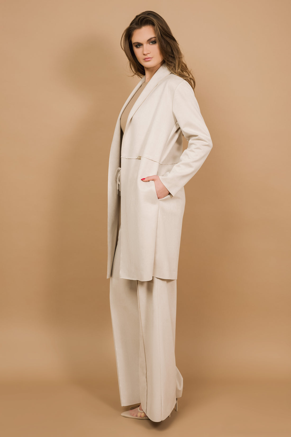 Irina velúr kardigán bézs