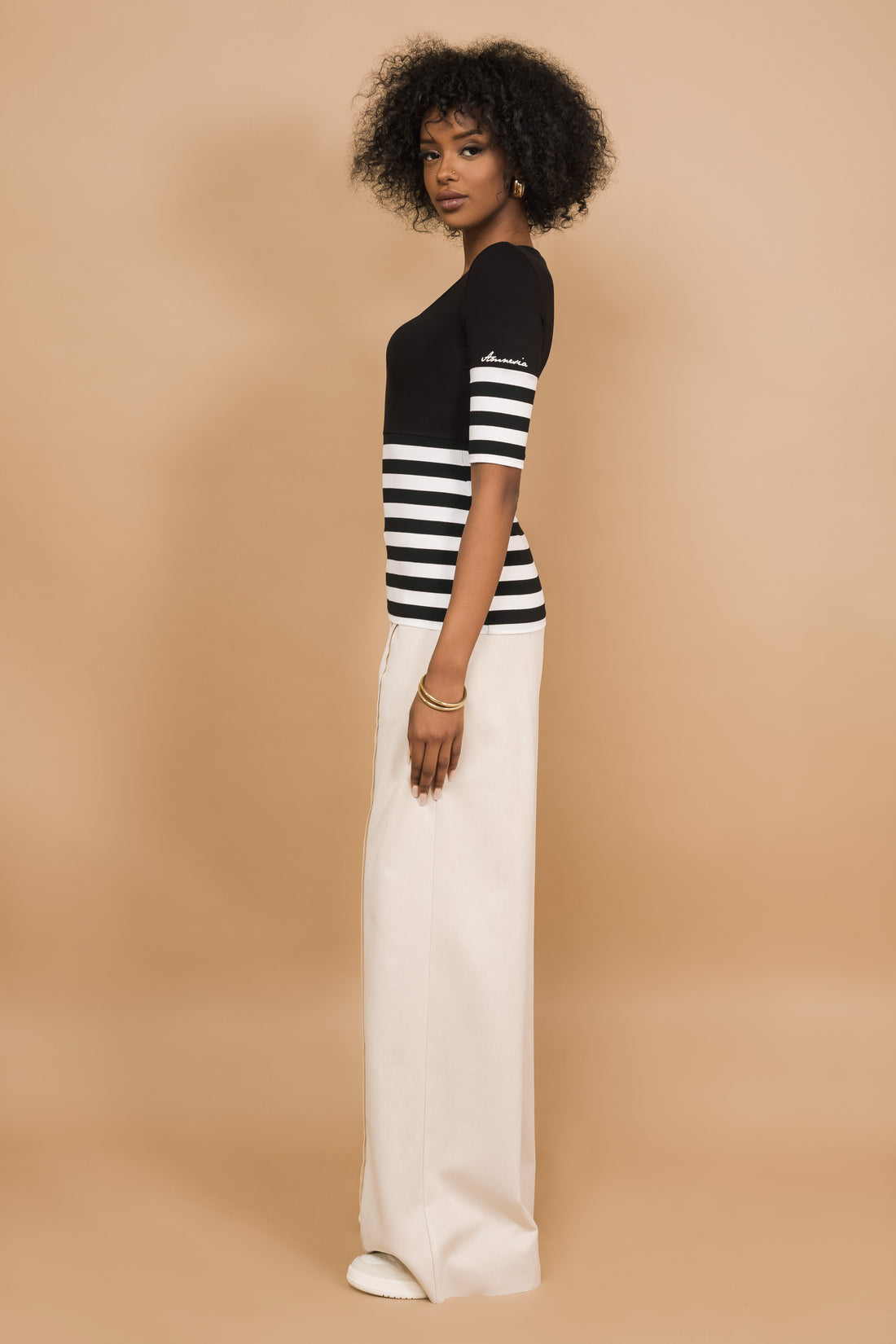 Ironna velúr nadrág bézs