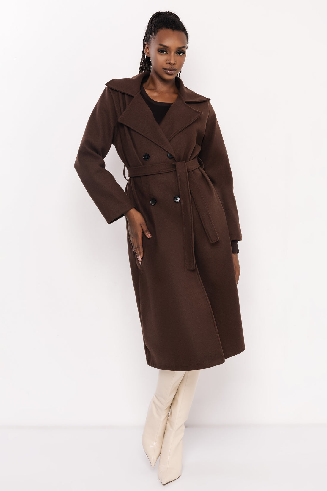 Poma szövetkabát sötétbarna