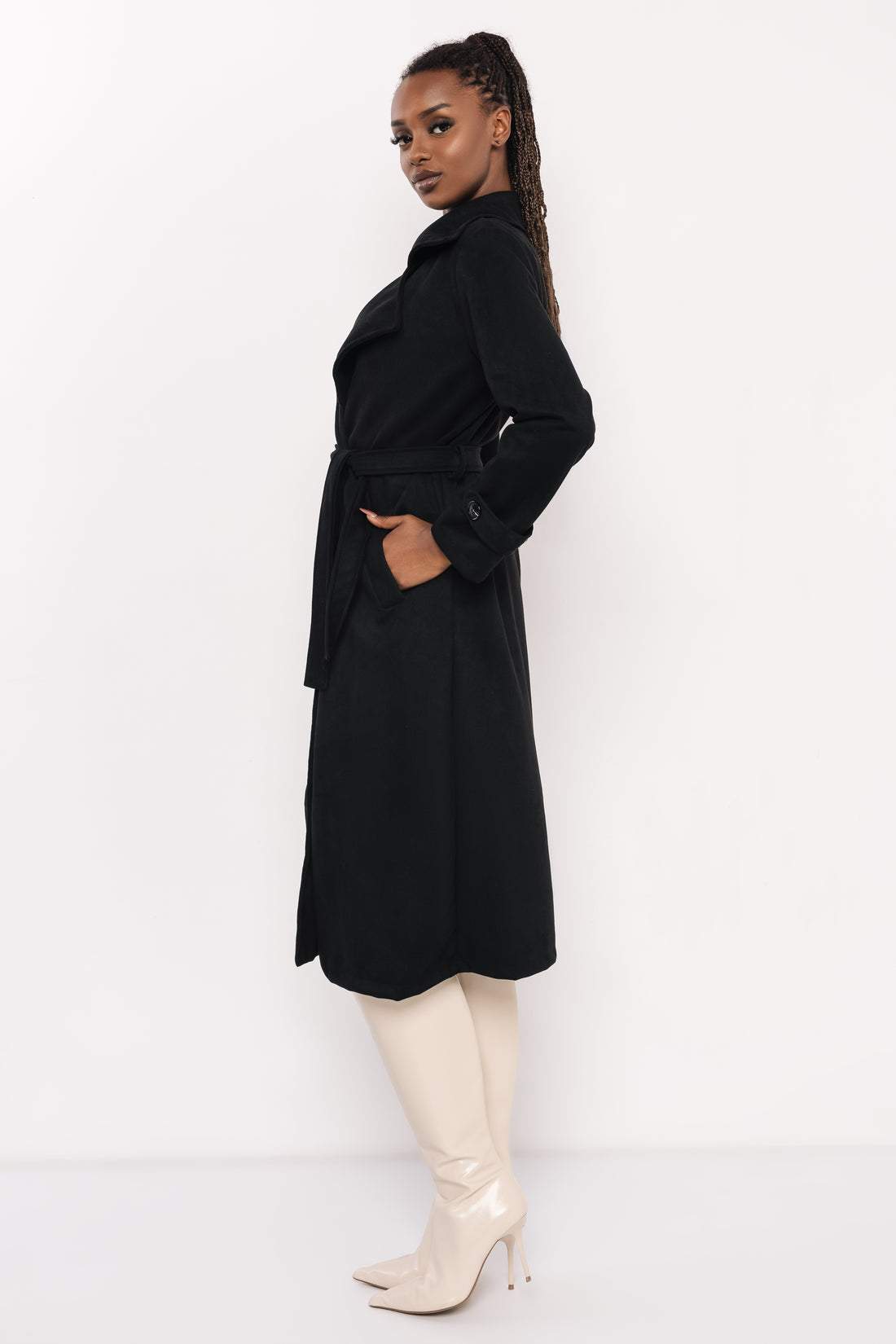 Drina művelúr kabát fekete