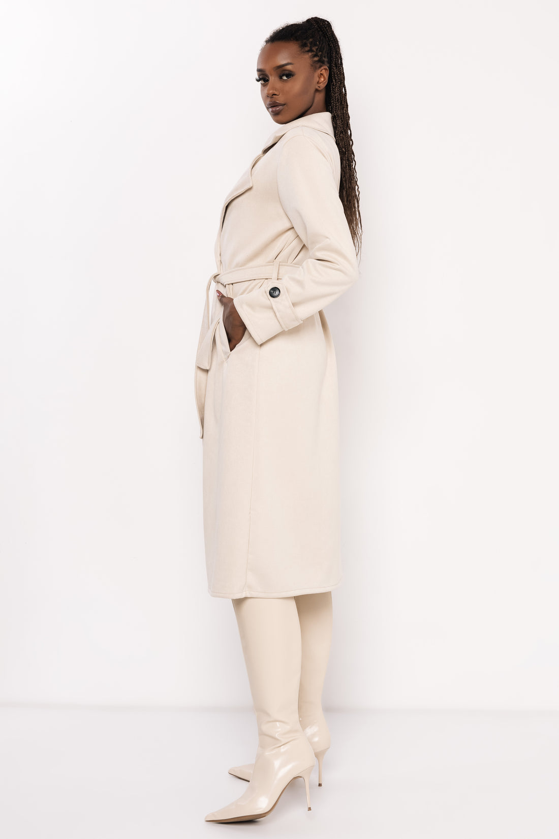 Drina művelúr kabát vaj