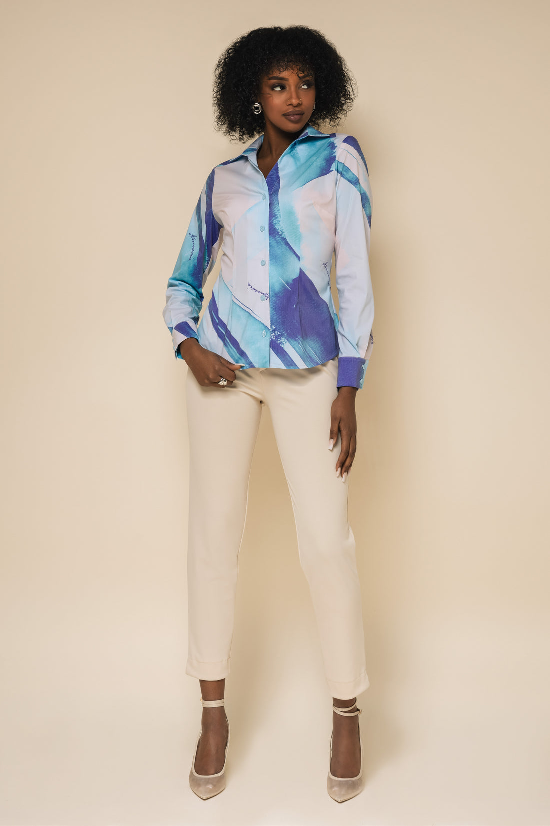 Zonda ing kék mintás