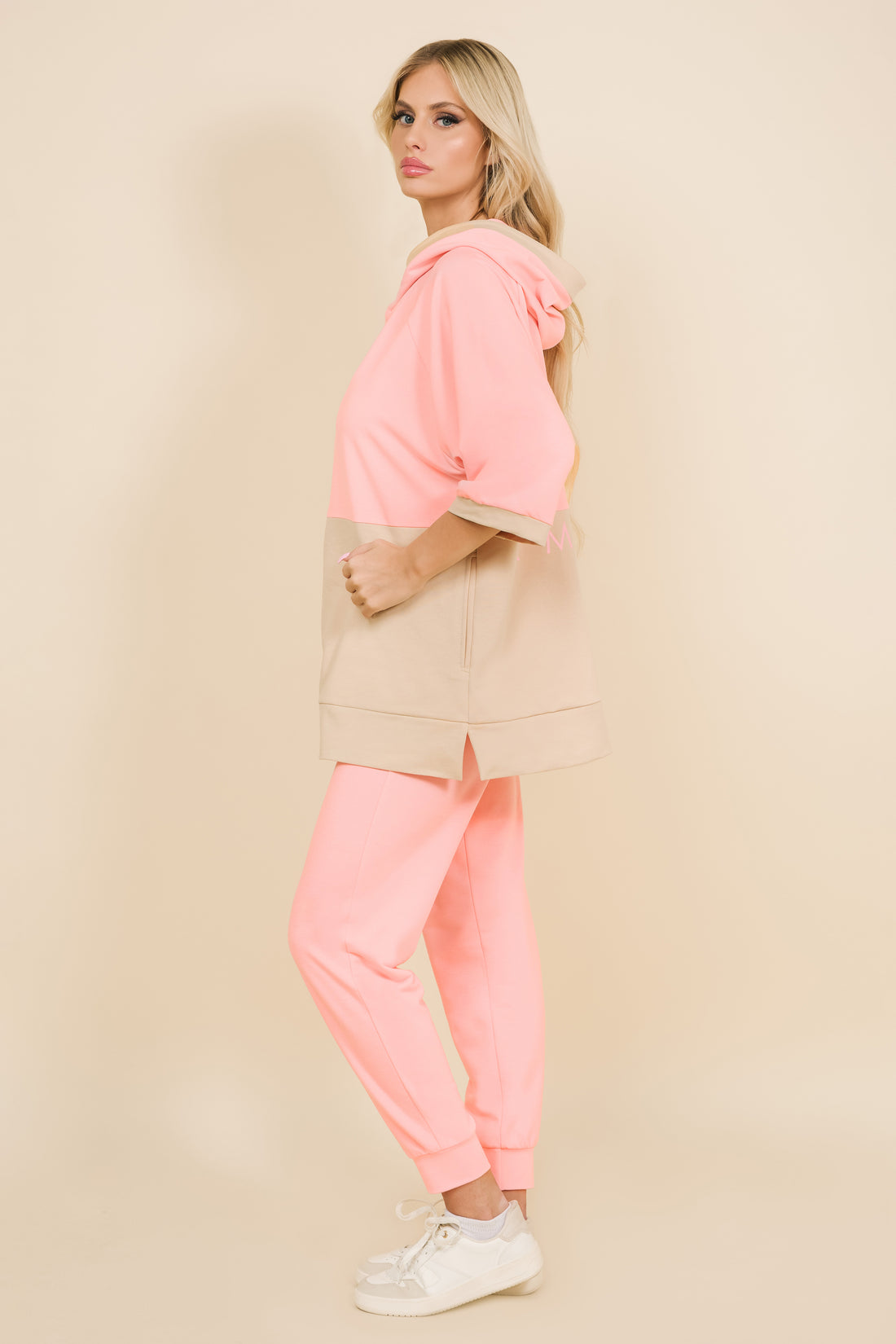 Kabus jogging felső papaya/bézs