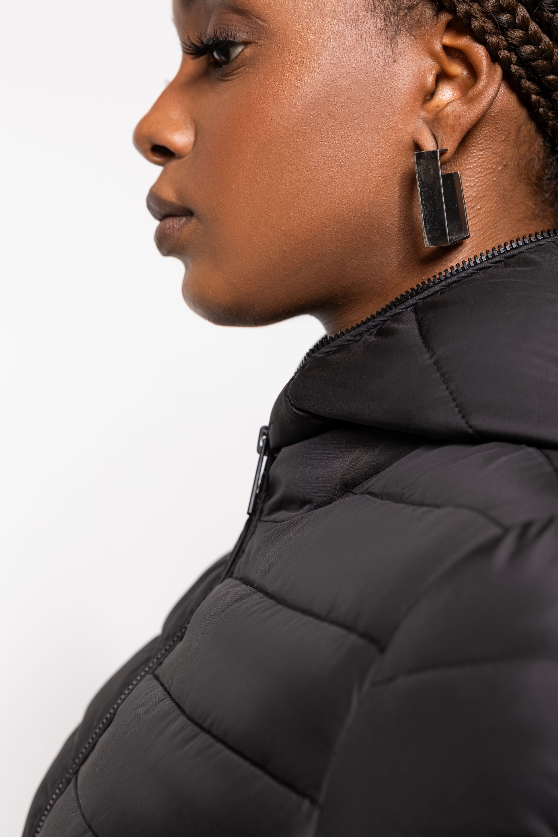 3/4-es, oldalt patentos kabát fekete-6