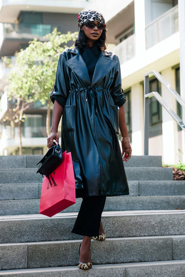 Keiko műbőr kabát fekete