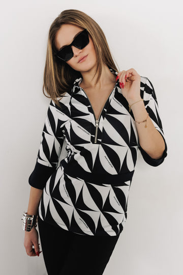 Aziza felső fekete mintás