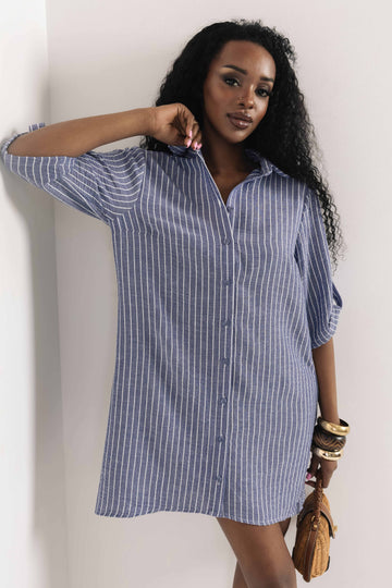 Gilka ingruha vékony kék csíkos