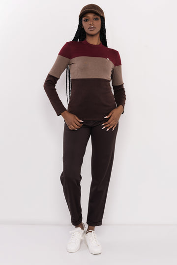 Alziza felső bordó/csokoládé/fekete