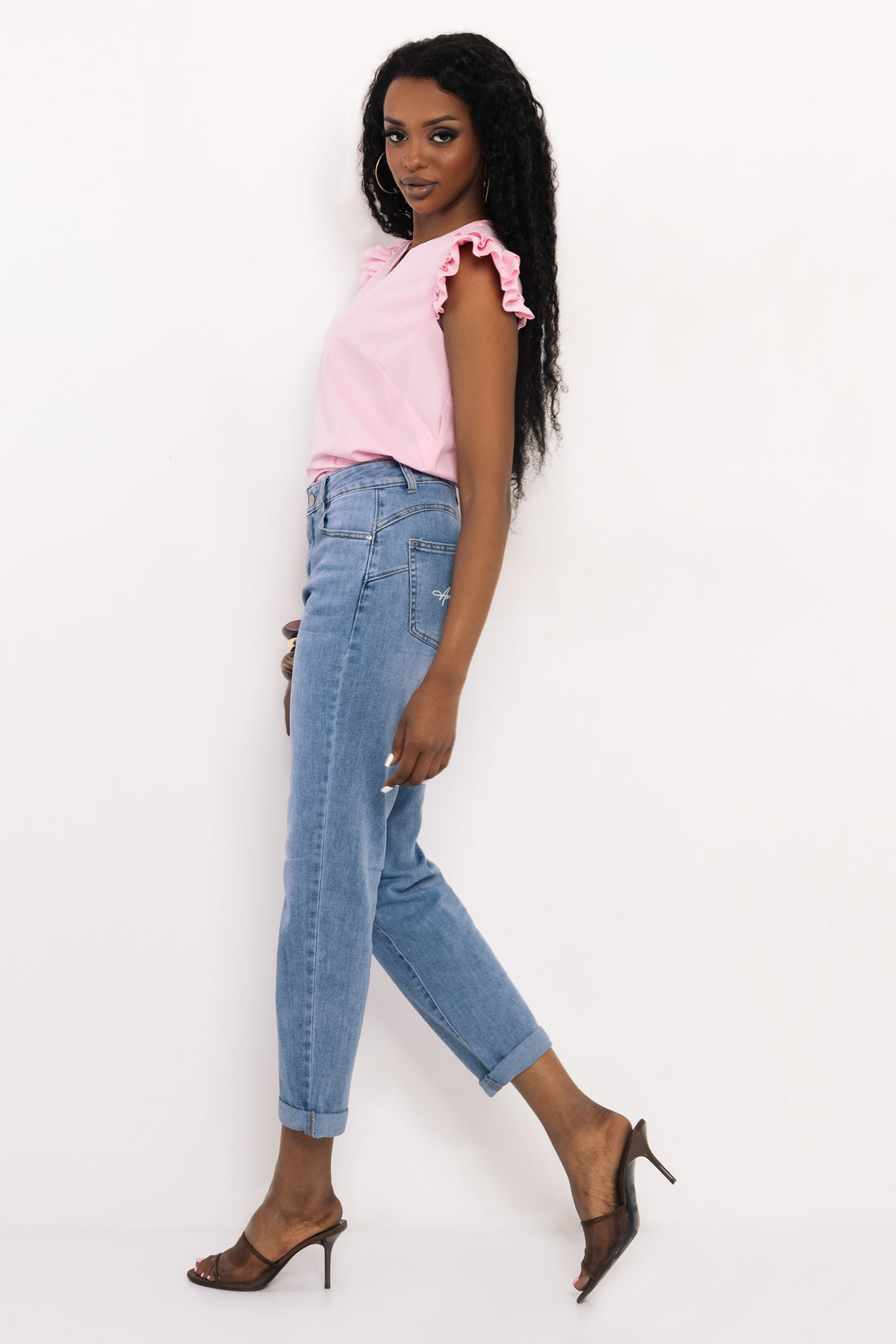 Gombi blúz rózsaszín