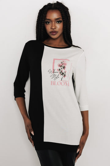 Hyster tunika fekete/ekrü