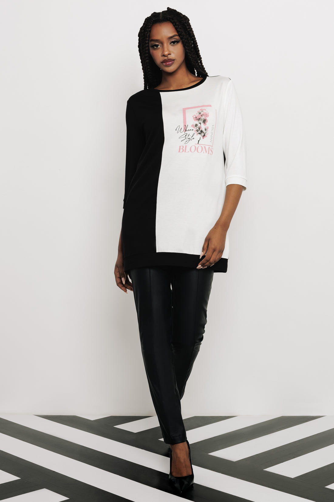 Hyster tunika fekete/ekrü