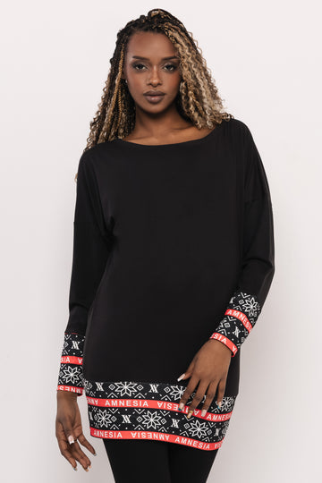 Patty ruha fekete/hópihe mintás