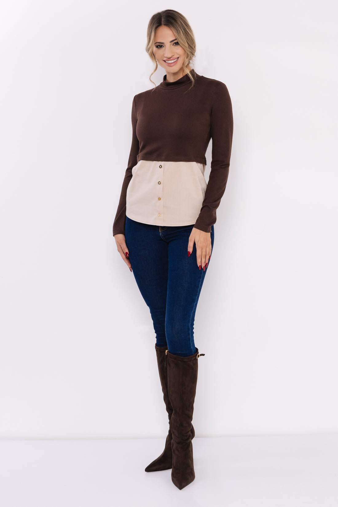 Aura felső barna/homok