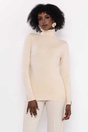 Bodza garbónyakú pulóver homok