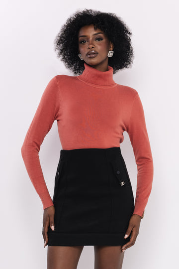 Bodza garbónyakú pulóver tégla