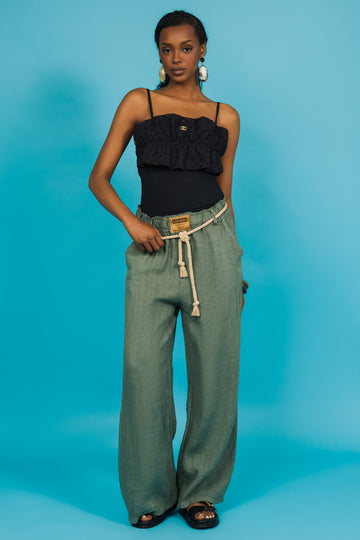 Folk nadrág - khaki