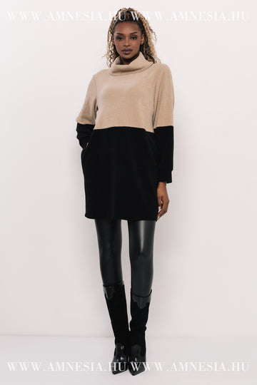 Hime tunika - bézs+fekete