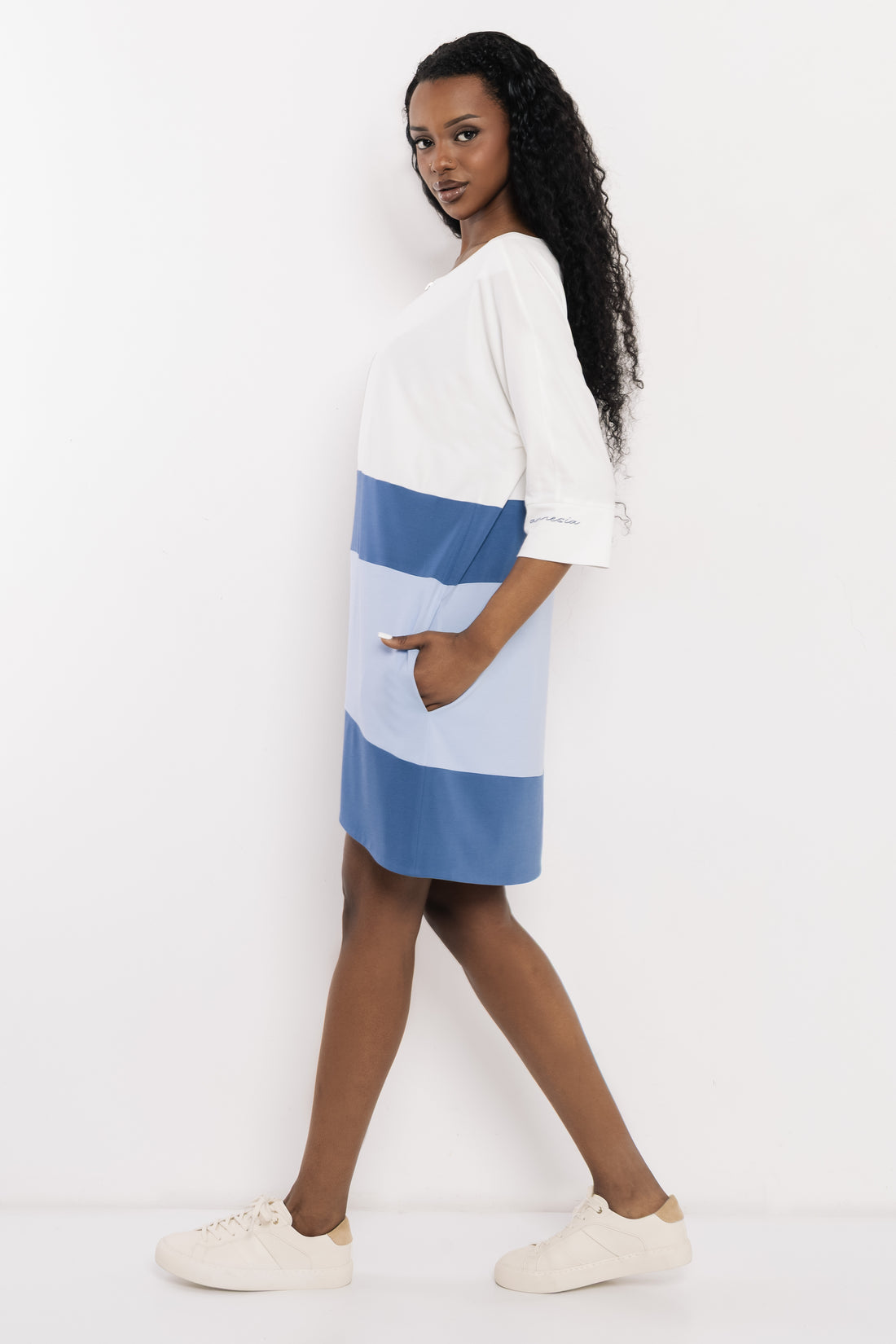 Lenga tunika ekrü/világoskék/sötétkék
