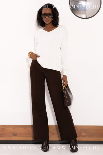 Amirold V nyakú pulóver - fehér