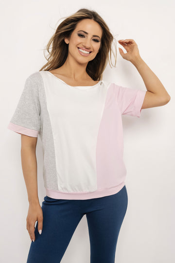 Bator felső szürke/rózsaszín/ekrü