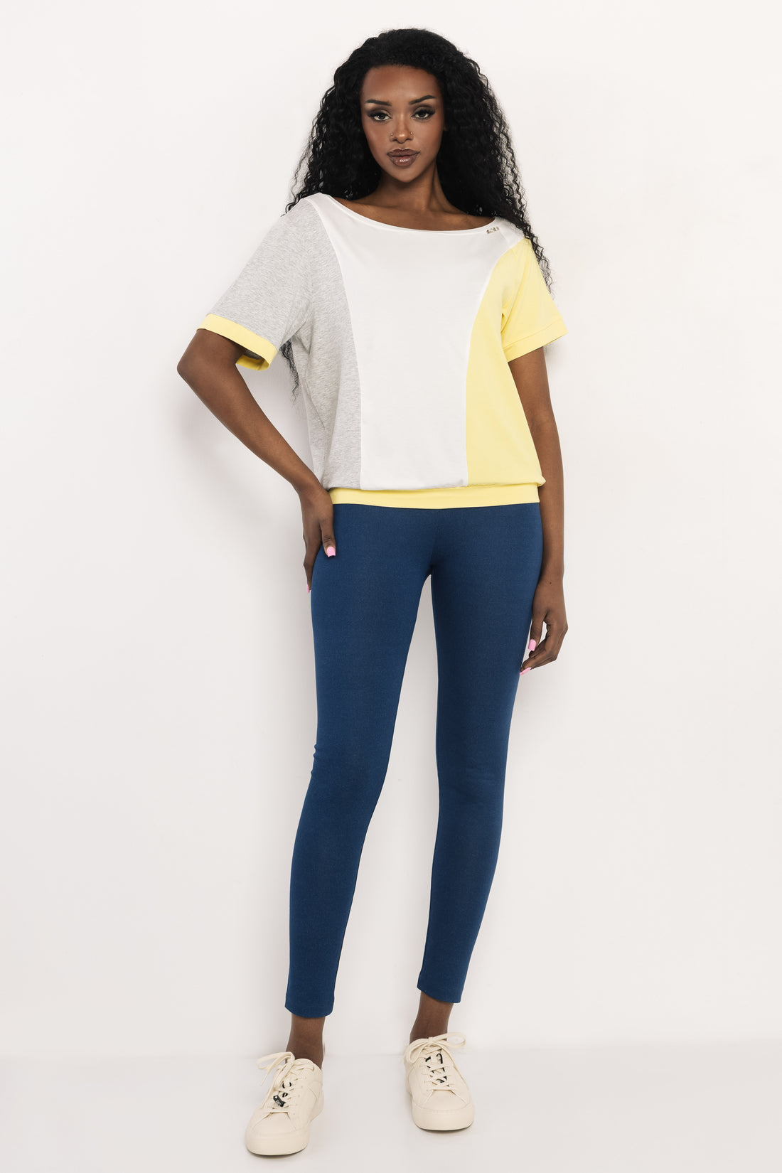 Bator felső szürke/sárga/ekrü