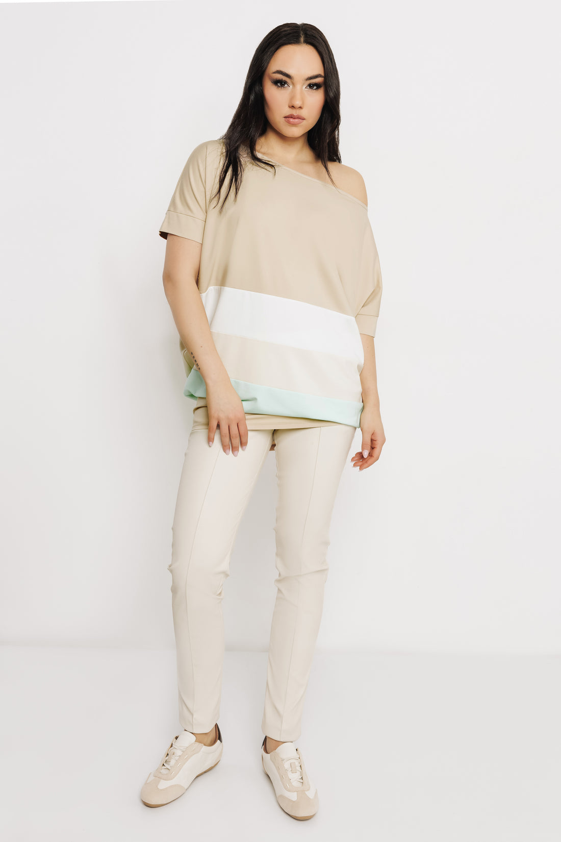 Amaruna tunika homok/ekrü/vaj/alma