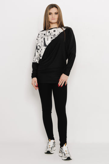 Bernisz bőfelső mintás/fekete