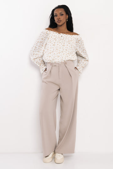 Miko blúz barna virágmintás