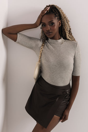 Polona lurexes felső szürke