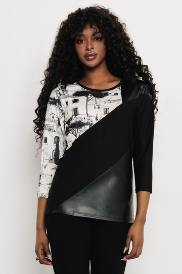 Derien felső mintás/fekete