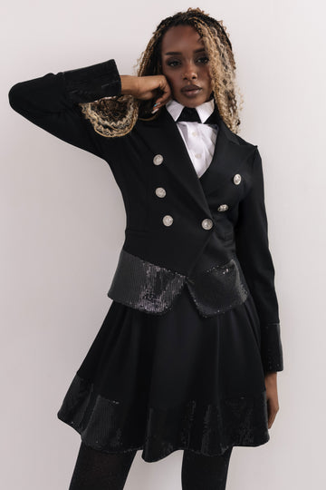 Flitter zakó fekete