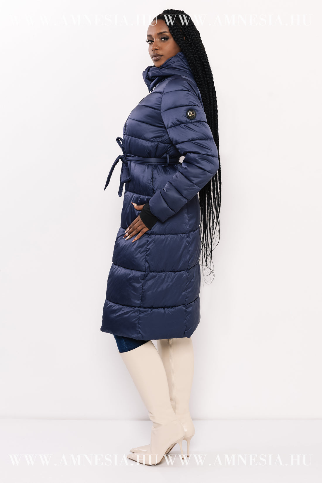 Blanka steppelt hosszú kabát - kék