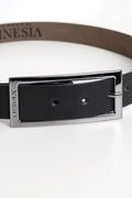 Műbőr öv fekete/ezüst/KOCKA fekete one-1