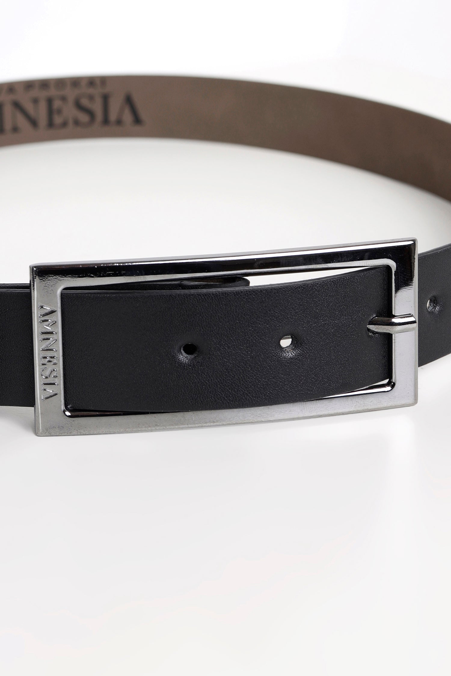 Műbőr öv fekete/ezüst/KOCKA fekete one-1