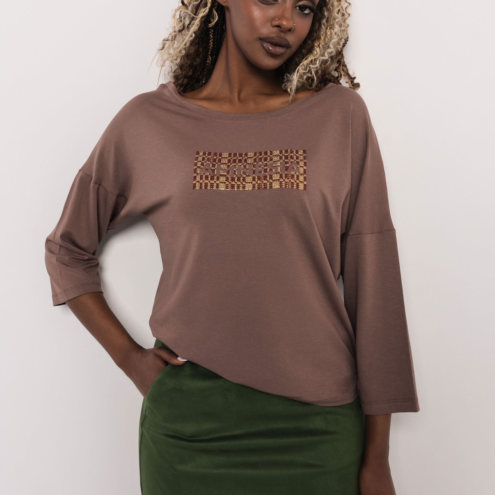 Falun köves felső barna