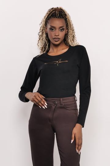 Hosszú ujjú T-póló fekete