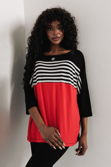 Irtem bőfelső fekete/csíkos/piros