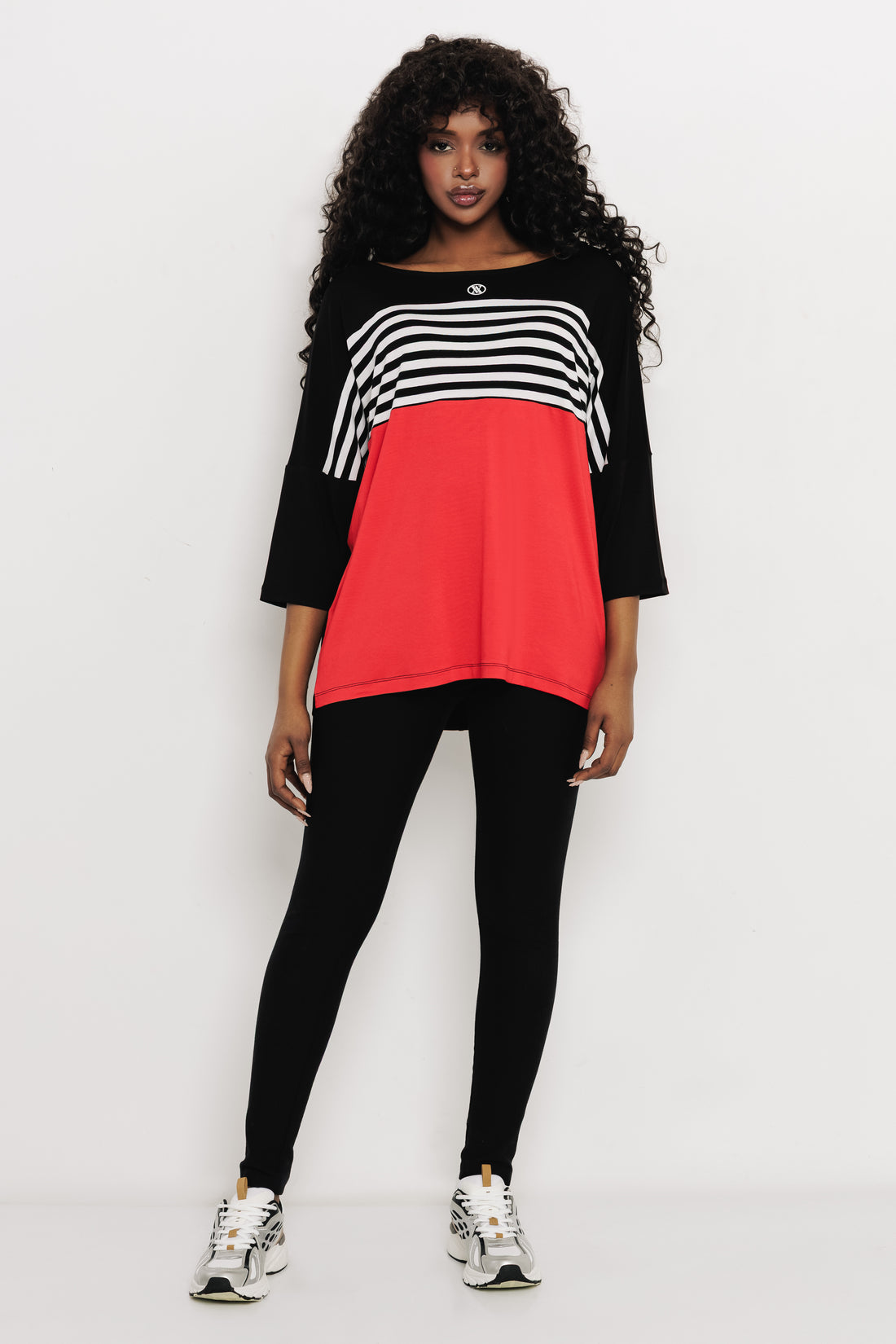 Irtem bőfelső fekete/csíkos/piros