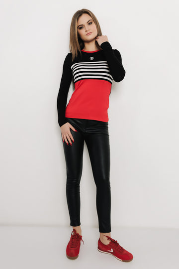 Krien felső fekete/csíkos/piros