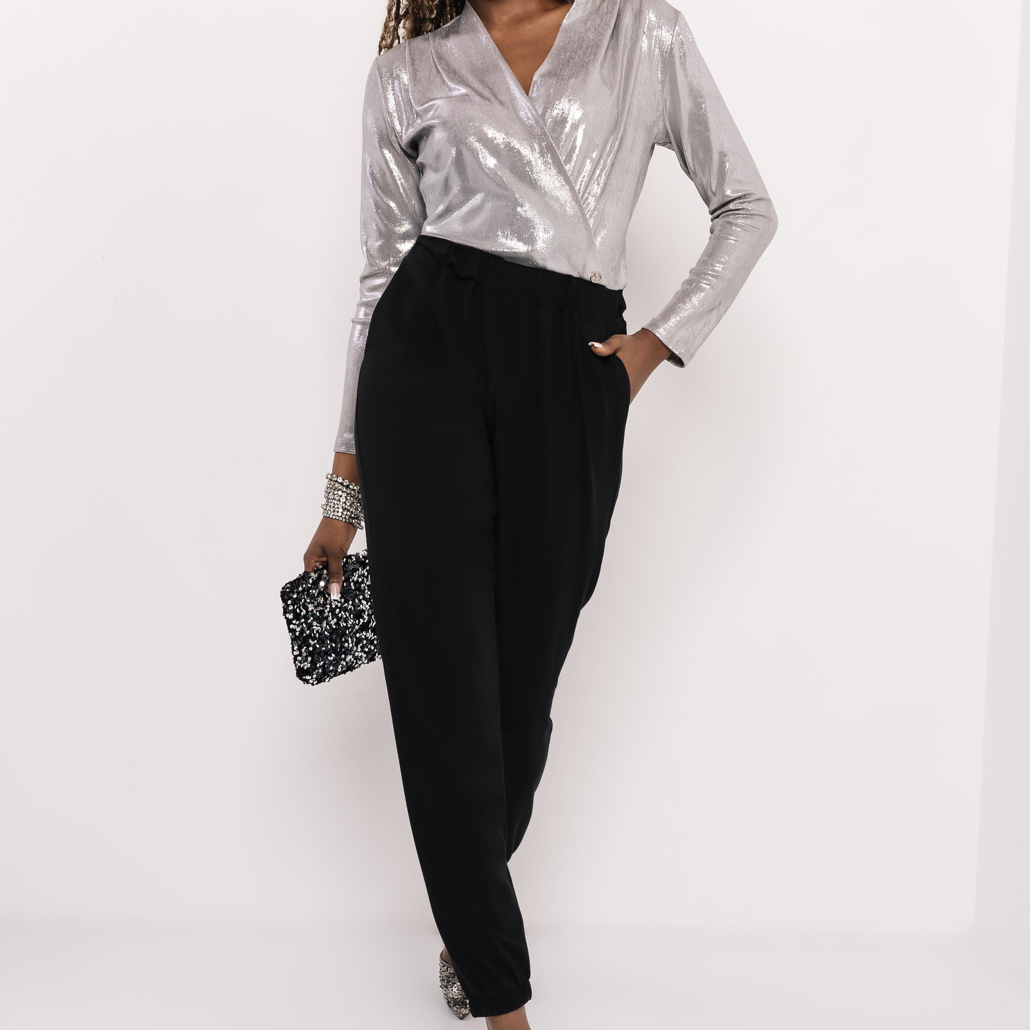 Ziona overál ezüst/fekete