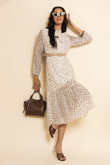 Ravello ruha ekrü/barna pöttyös