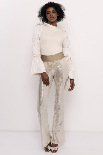 Java flitteres nadrág ezüst/toffee