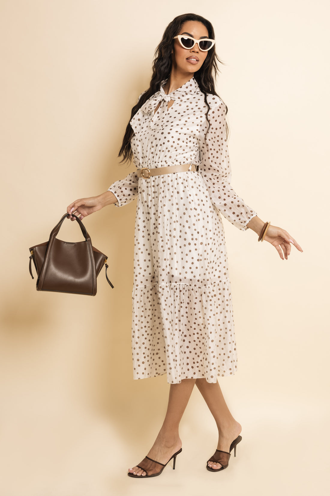 Ravello ruha ekrü/barna pöttyös