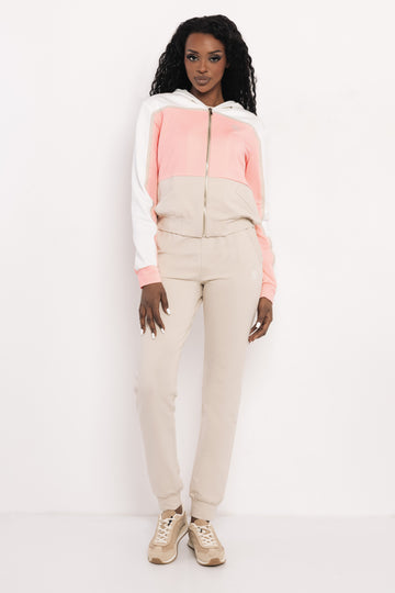 Lenszi jogging felső ekrü/lazac/homok