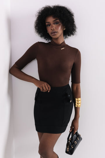 Polona kötött felső barna