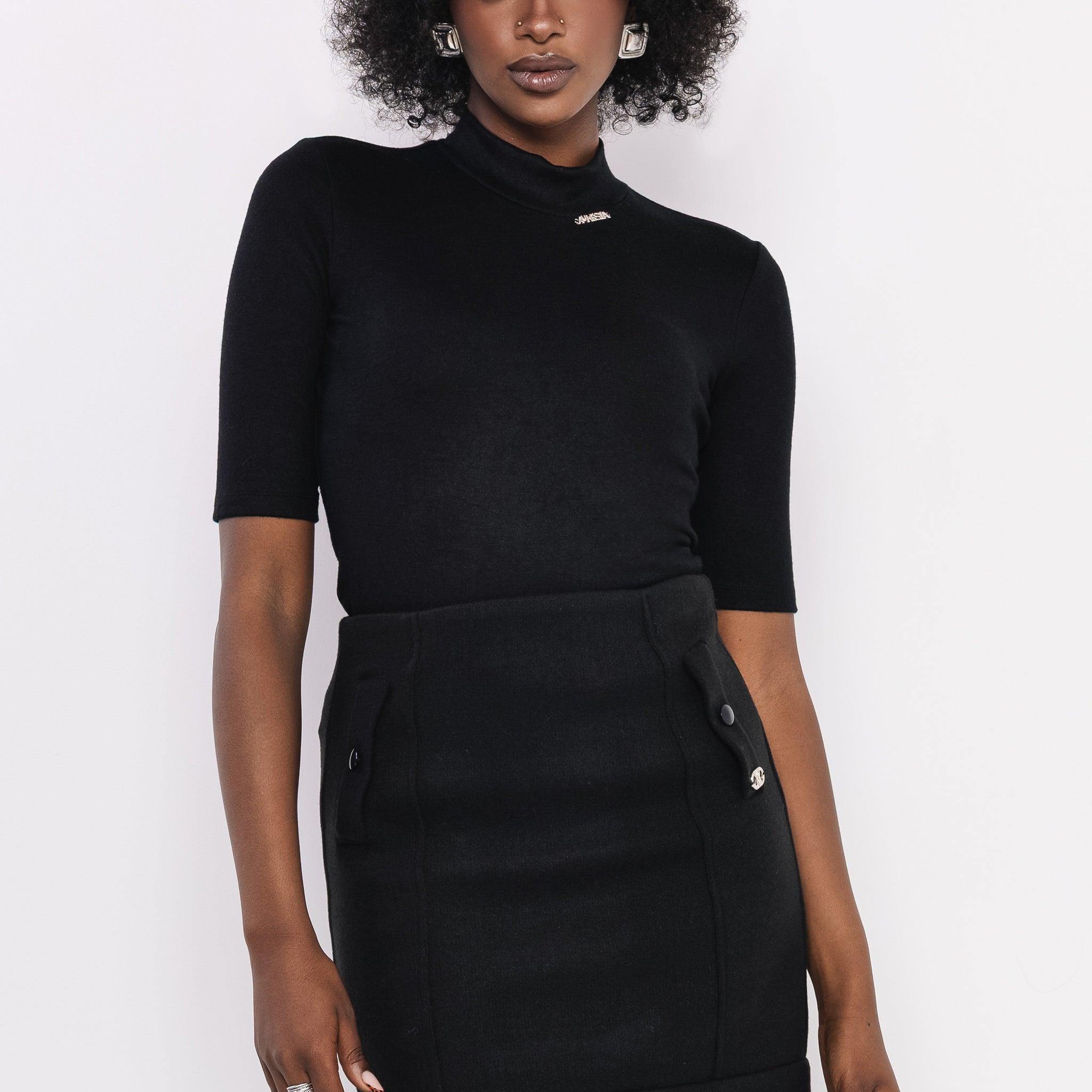 Polona kötött felső fekete