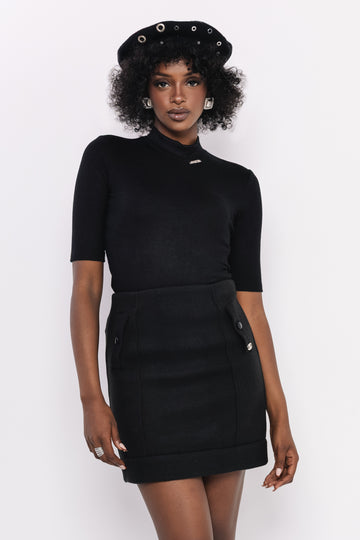 Polona kötött felső fekete